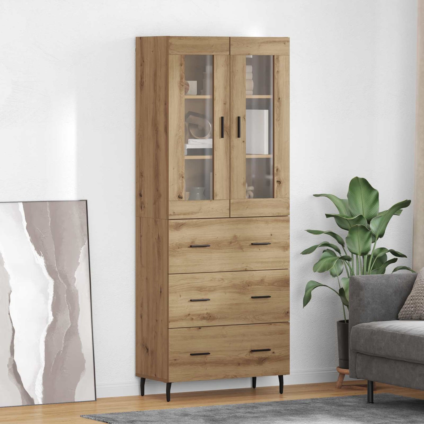 Magasfiú 2 pcs Artisan tölgy 69,5 x 34 x 180 cm Szerelt Fa