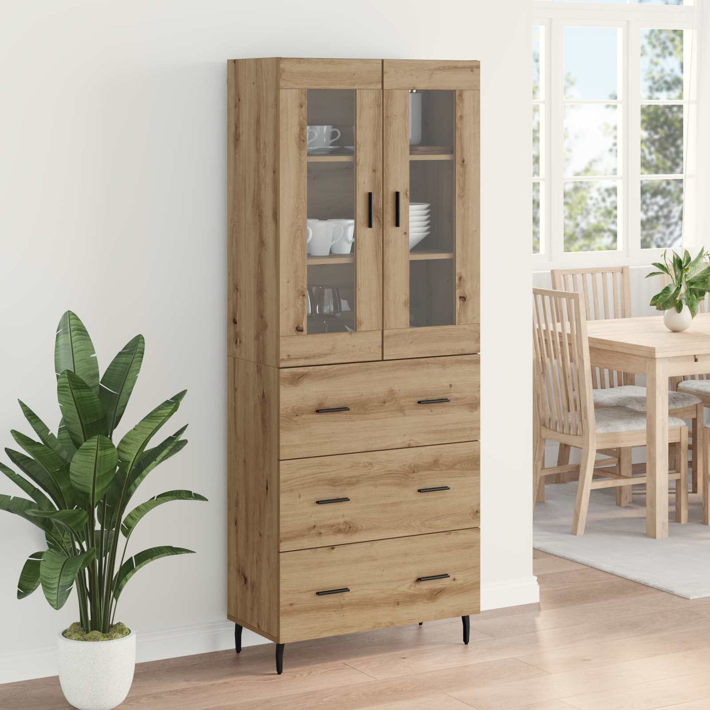Magasfiú 2 pcs Artisan tölgy 69,5 x 34 x 180 cm Szerelt Fa