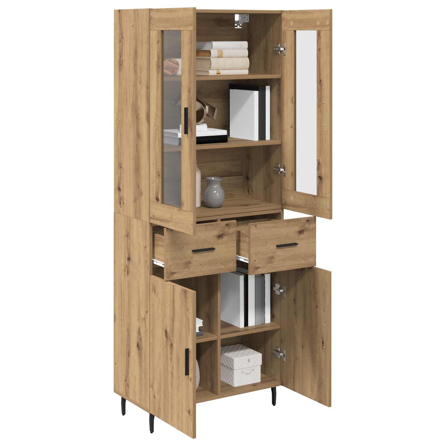 Magasfiú 2 pcs Artisan tölgy 69,5 x 34 x 180 cm Szerelt Fa