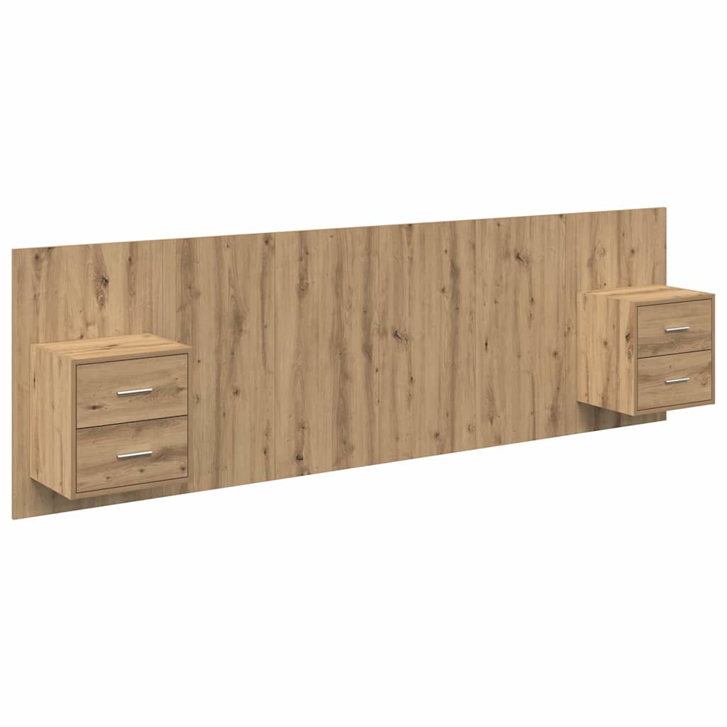 Fejtámla Szekrénnyel 3 pcs Artisan tölgy Szerelt Fa