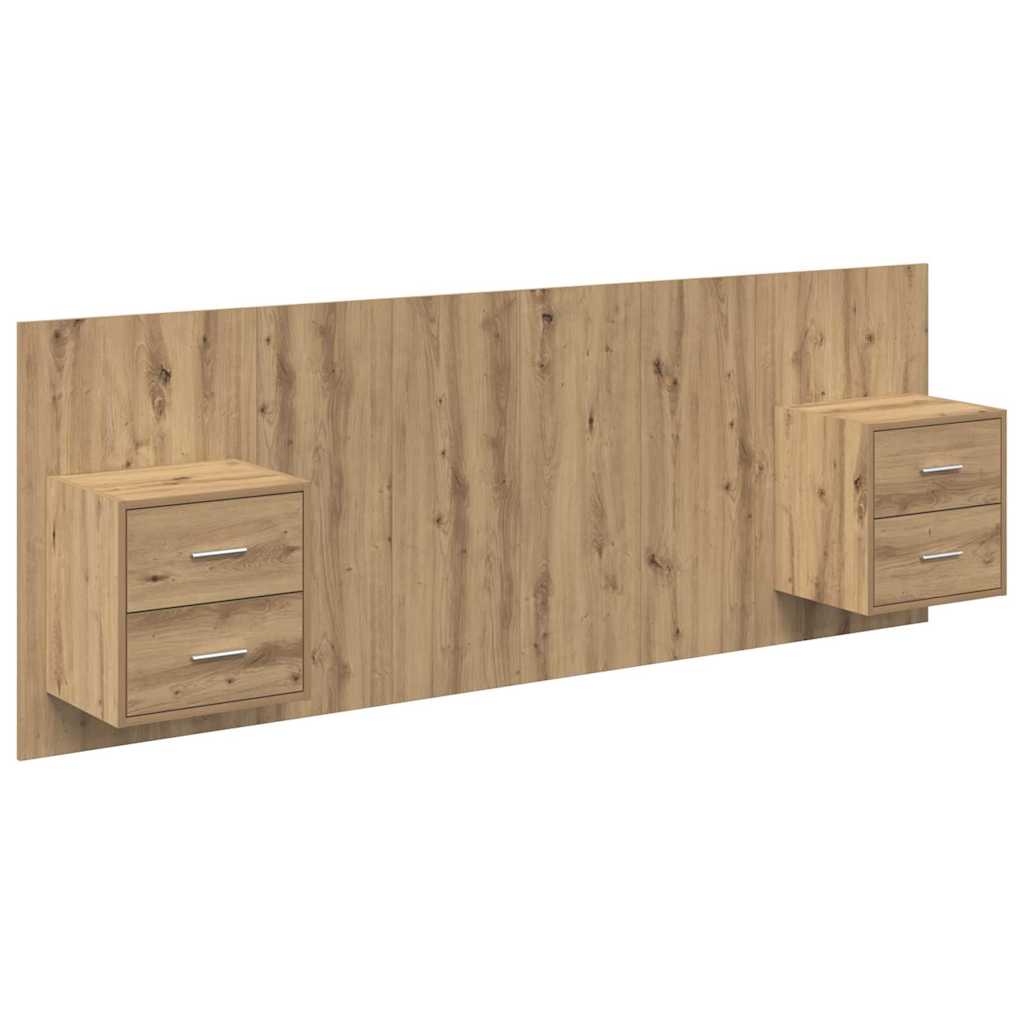 Fejtámla Szekrénnyel fiókkal 3 pcs Artisan tölgy Faanyag