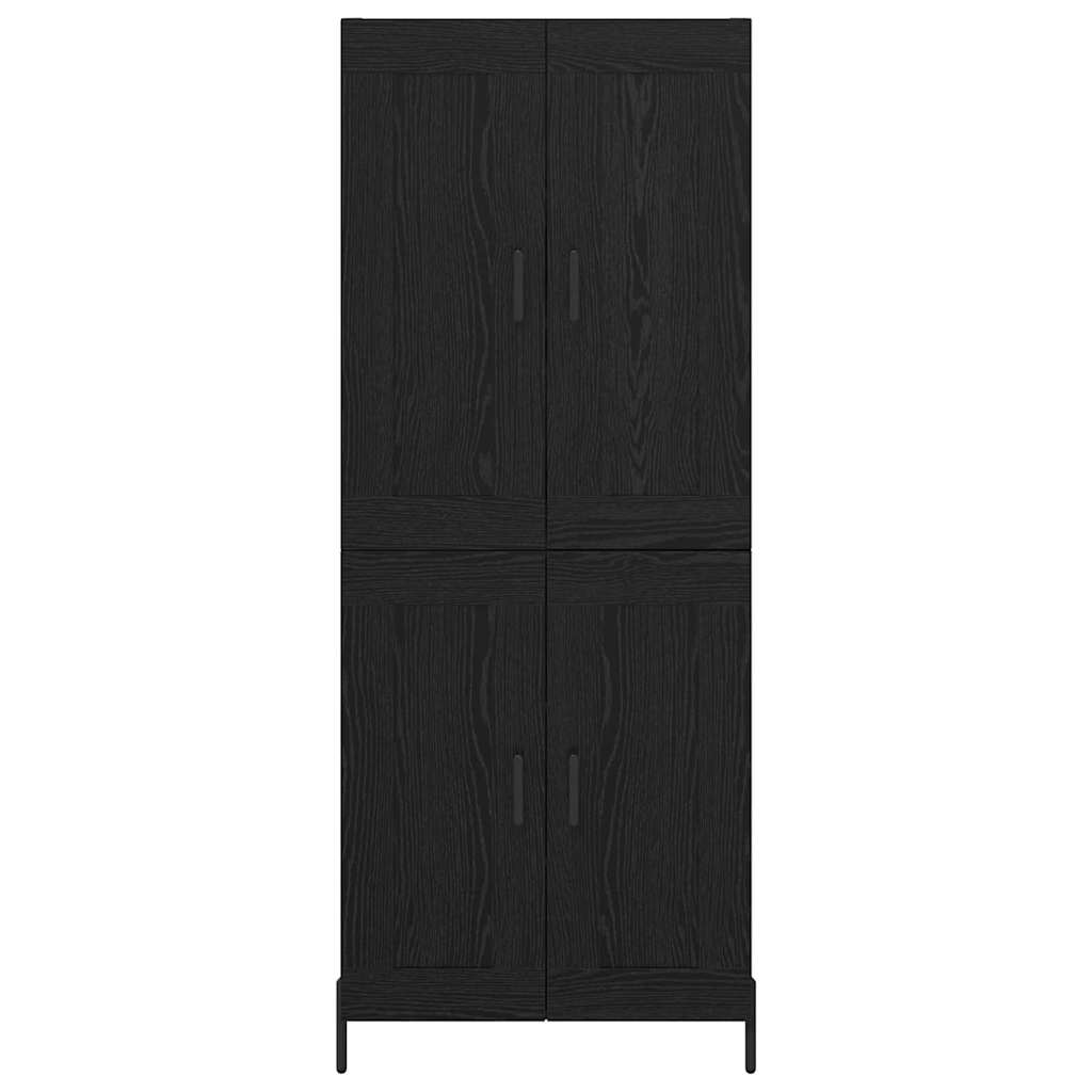 Magasfiú 2 pcs Fekete tölgy 69,5 x 34 x 180 cm Szerelt Fa