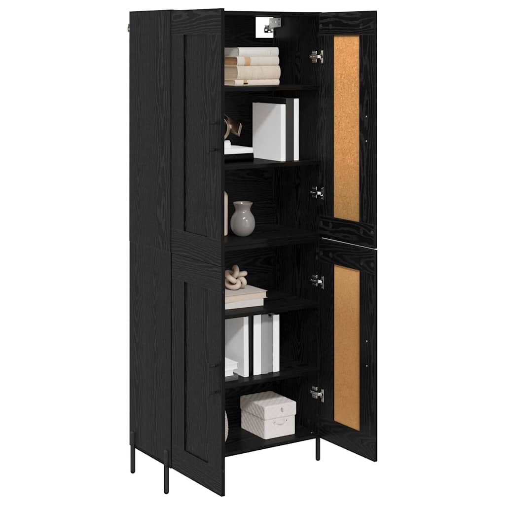 Magasfiú 2 pcs Fekete tölgy 69,5 x 34 x 180 cm Szerelt Fa