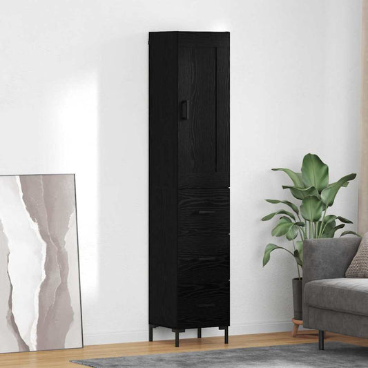 Magasfiú fiókkal Fekete tölgy 34,5 x 34 x 180 cm Faanyag