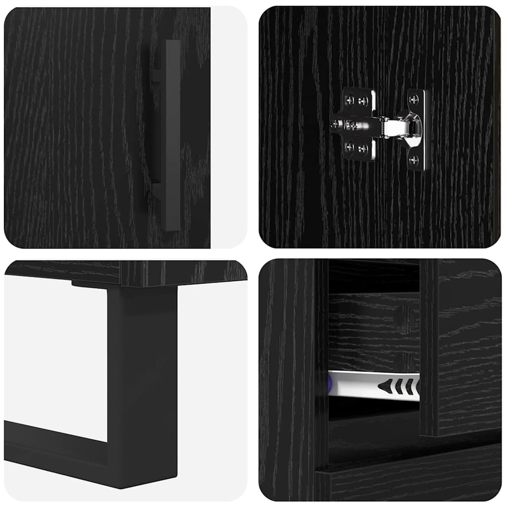 Magasfiú 2 pcs Fekete tölgy 69,5 x 34 x 180 cm