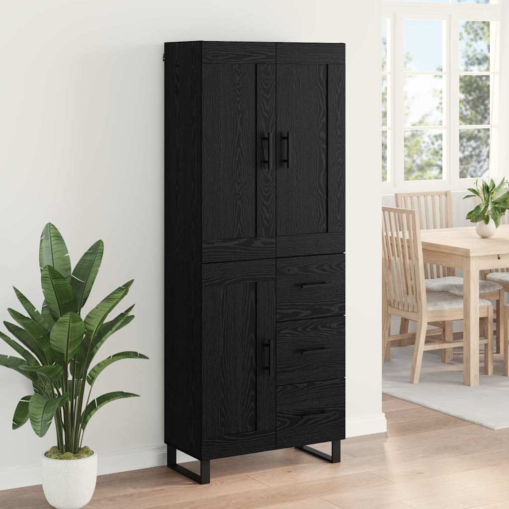 Magasfiú 2 pcs Fekete tölgy 69,5 x 34 x 180 cm