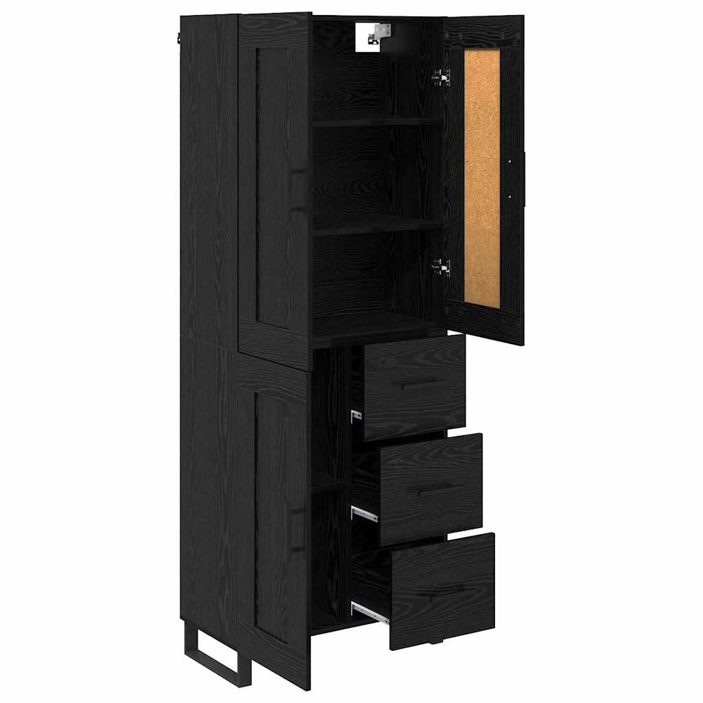 Magasfiú 2 pcs Fekete tölgy 69,5 x 34 x 180 cm