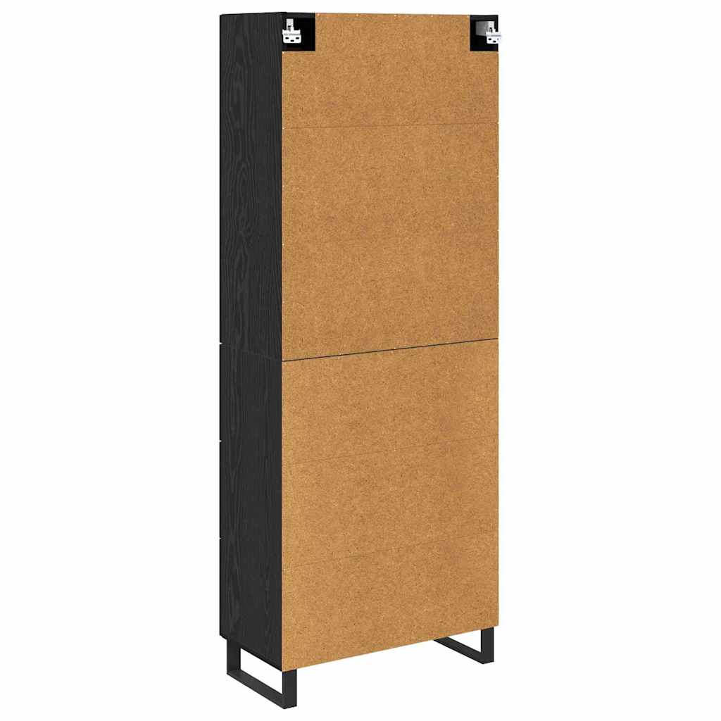 Magasfiú 2 pcs Fekete tölgy 69,5 x 34 x 180 cm