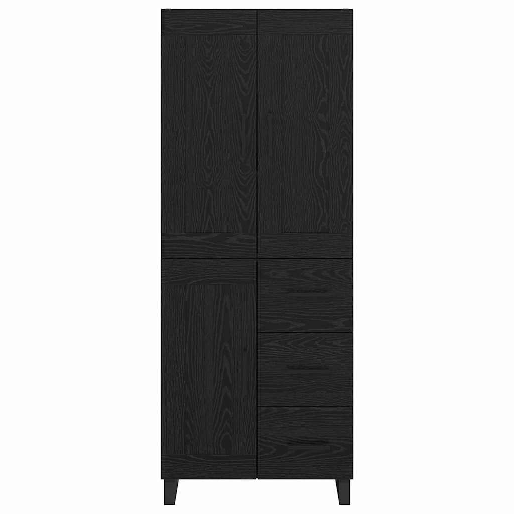 Magasfiú 2 pcs Fekete tölgy 69,5 x 34 x 180 cm