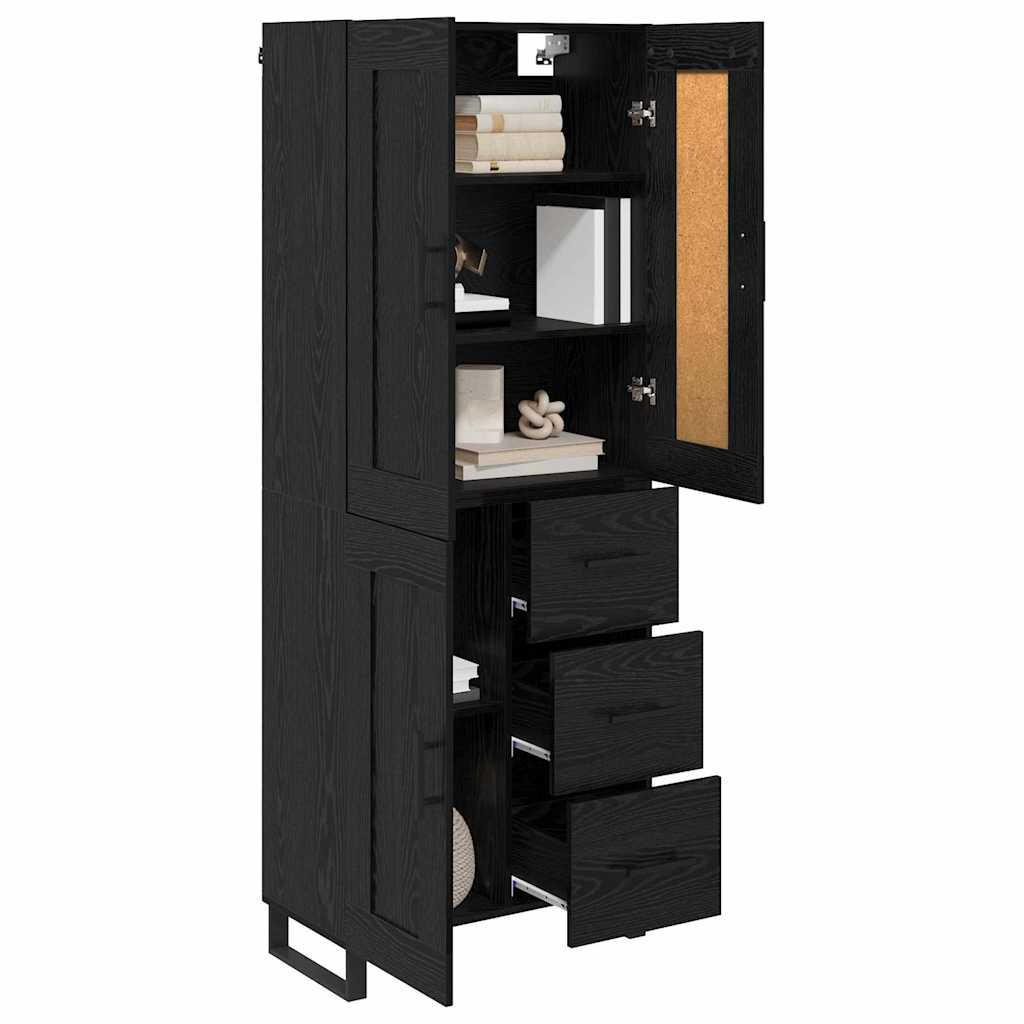 Magasfiú 2 pcs Fekete tölgy 69,5 x 34 x 180 cm