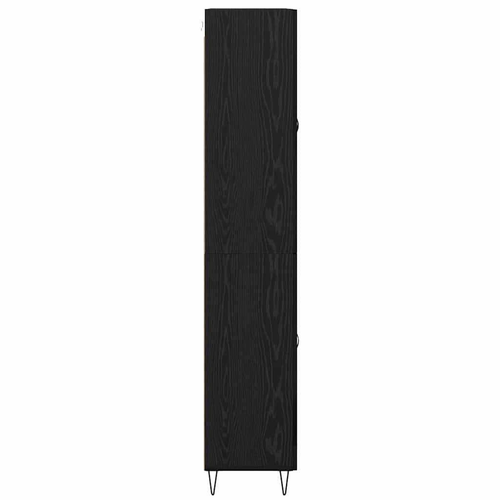 Magasfiú 2 pcs Fekete tölgy 69,5 x 34 x 180 cm Szerelt Fa