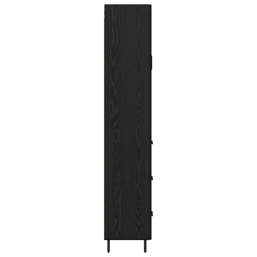 Magasfiú 2 pcs Fekete tölgy 69,5 x 34 x 180 cm Szerelt Fa