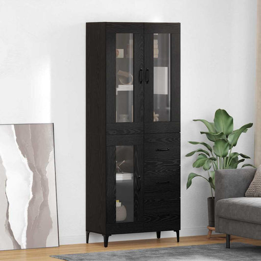 Magasfiú fiókkal Fekete tölgy 69,5 x 34 x 180 cm Faanyag