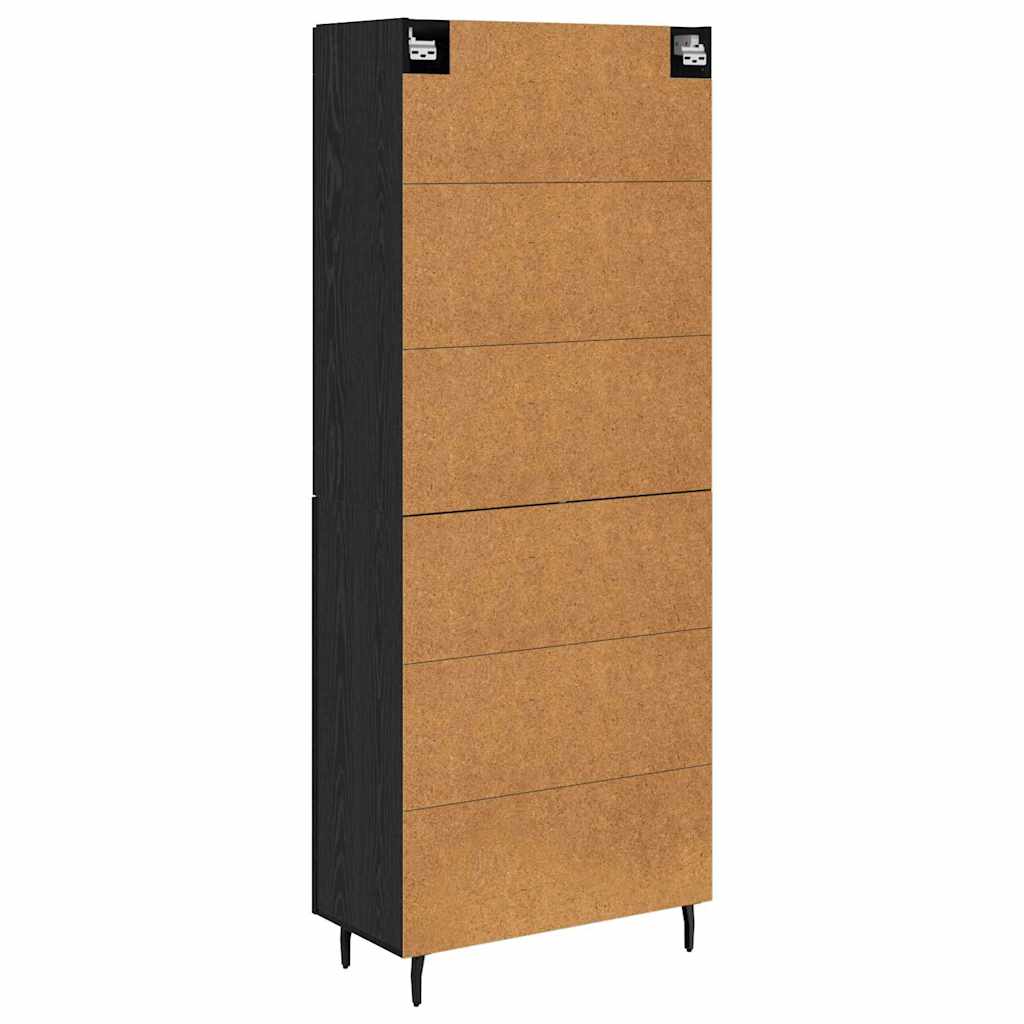Magasfiú 2 pcs Fekete tölgy 69,5 x 34 x 180 cm Szerelt Fa