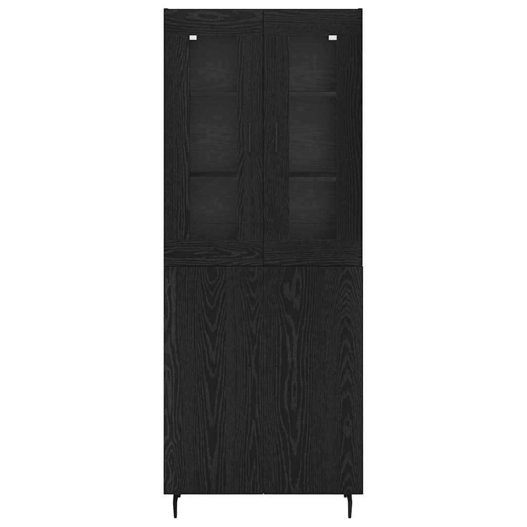 Magasfiú 2 pcs Fekete tölgy 69,5 x 34 x 180 cm Szerelt Fa