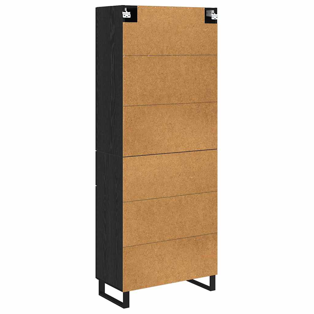 Magasfiú 2 pcs Fekete tölgy 69,5 x 34 x 180 cm Szerelt Fa