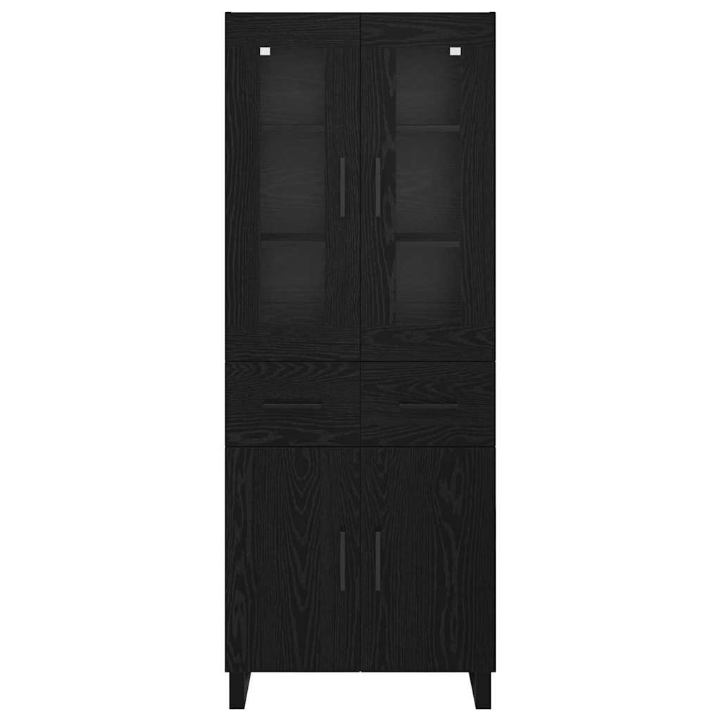 Magasfiú 2 pcs Fekete tölgy 69,5 x 34 x 180 cm Szerelt Fa
