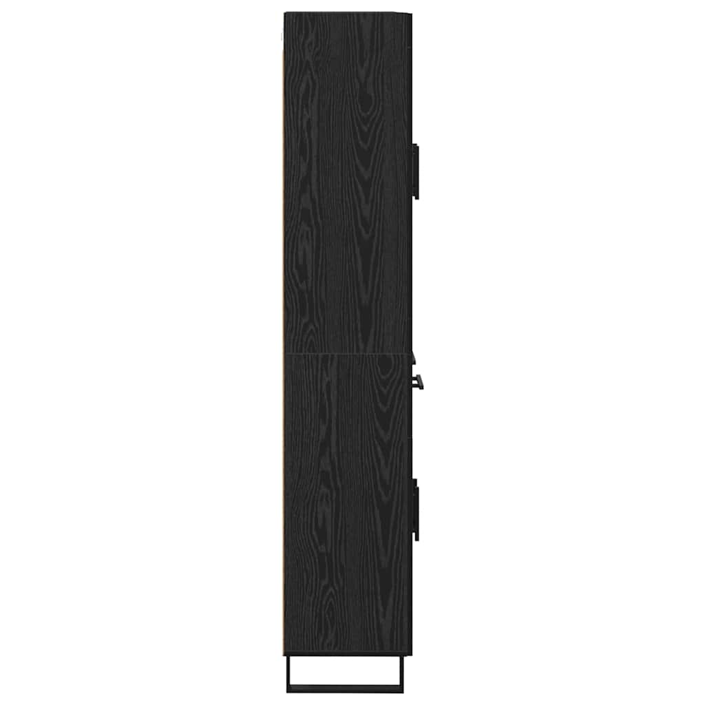 Magasfiú 2 pcs Fekete tölgy 69,5 x 34 x 180 cm Szerelt Fa