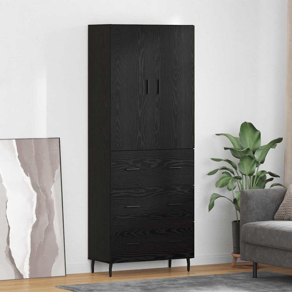 Magasfiú 2 pcs Musta tammi 69,5 x 34 x 180 cm Szerelt Fa