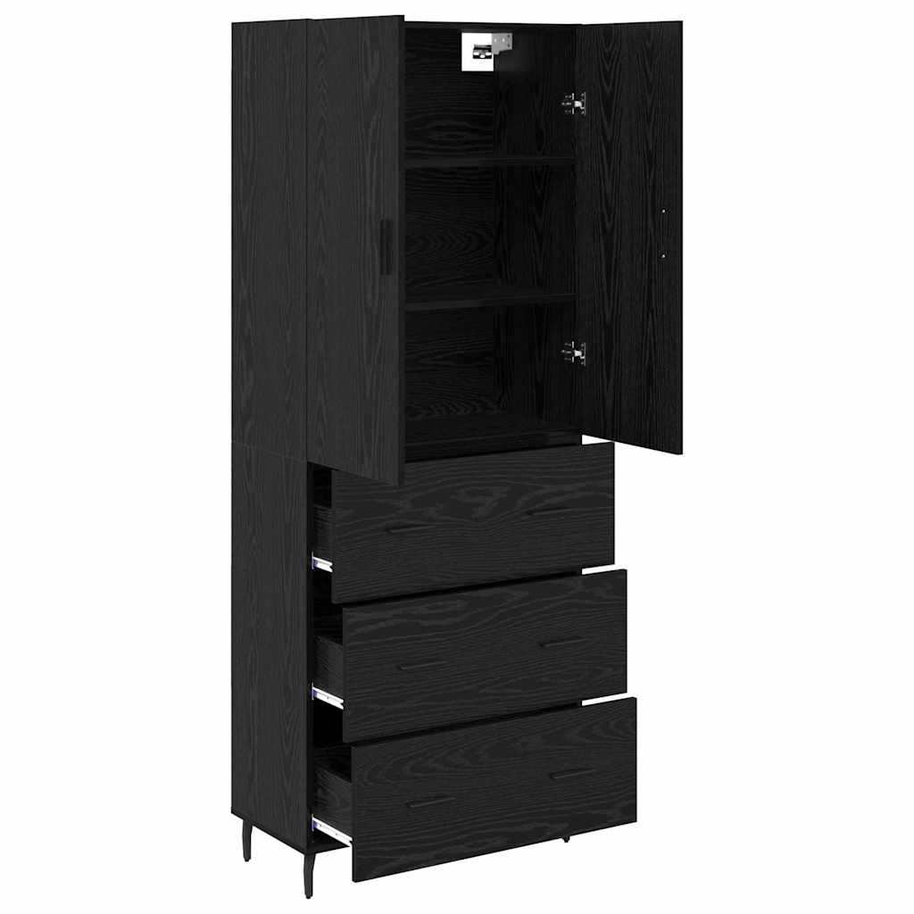 Magasfiú 2 pcs Musta tammi 69,5 x 34 x 180 cm Szerelt Fa