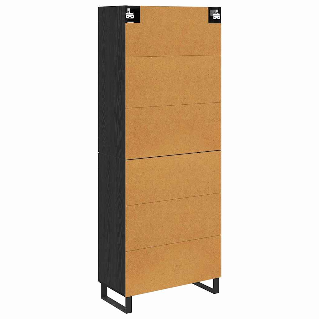 Magasfiú 2 pcs Fekete tölgy 69,5 x 34 x 180 cm Szerelt Fa