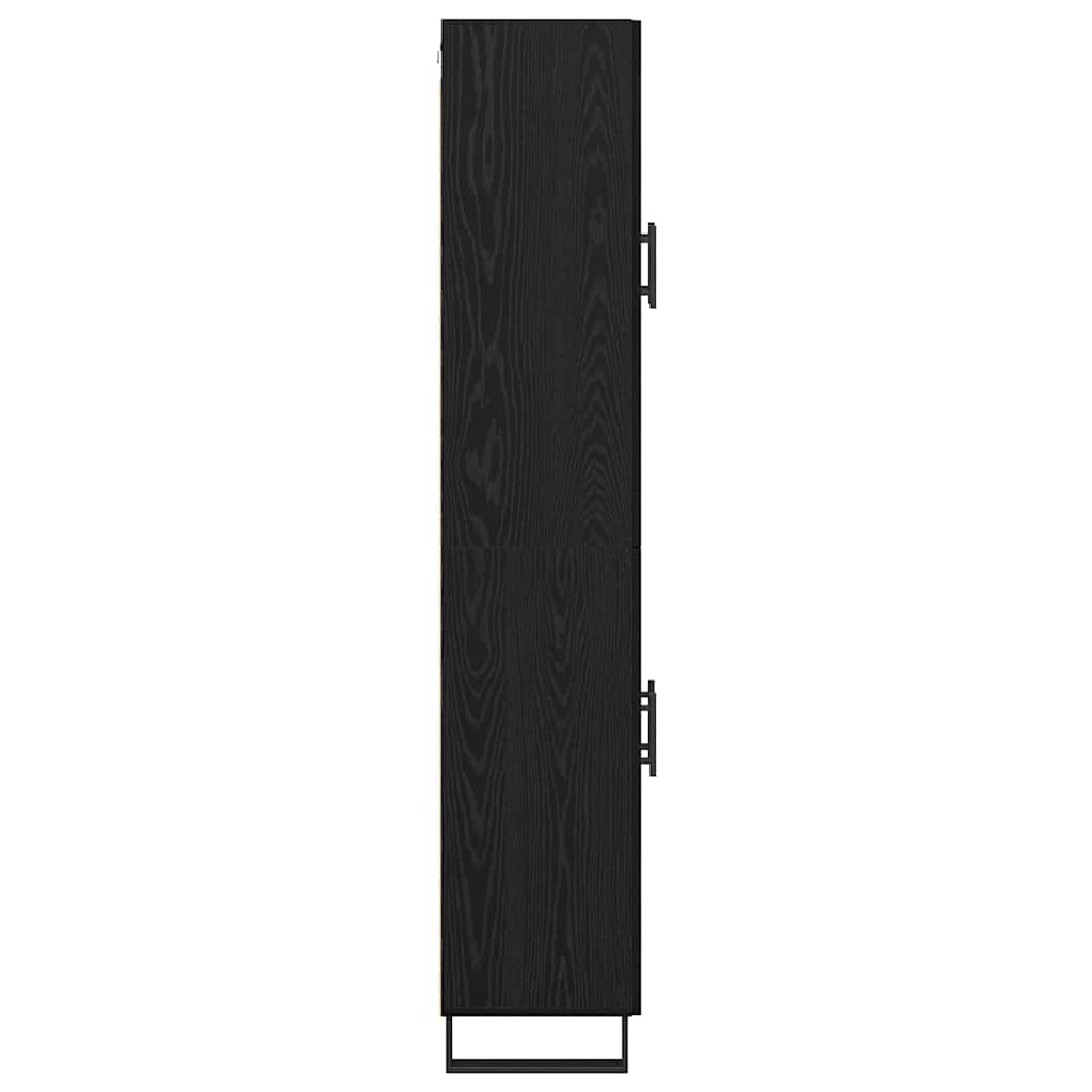 Magasfiú 2 pcs Fekete tölgy 69,5 x 34 x 180 cm Szerelt Fa