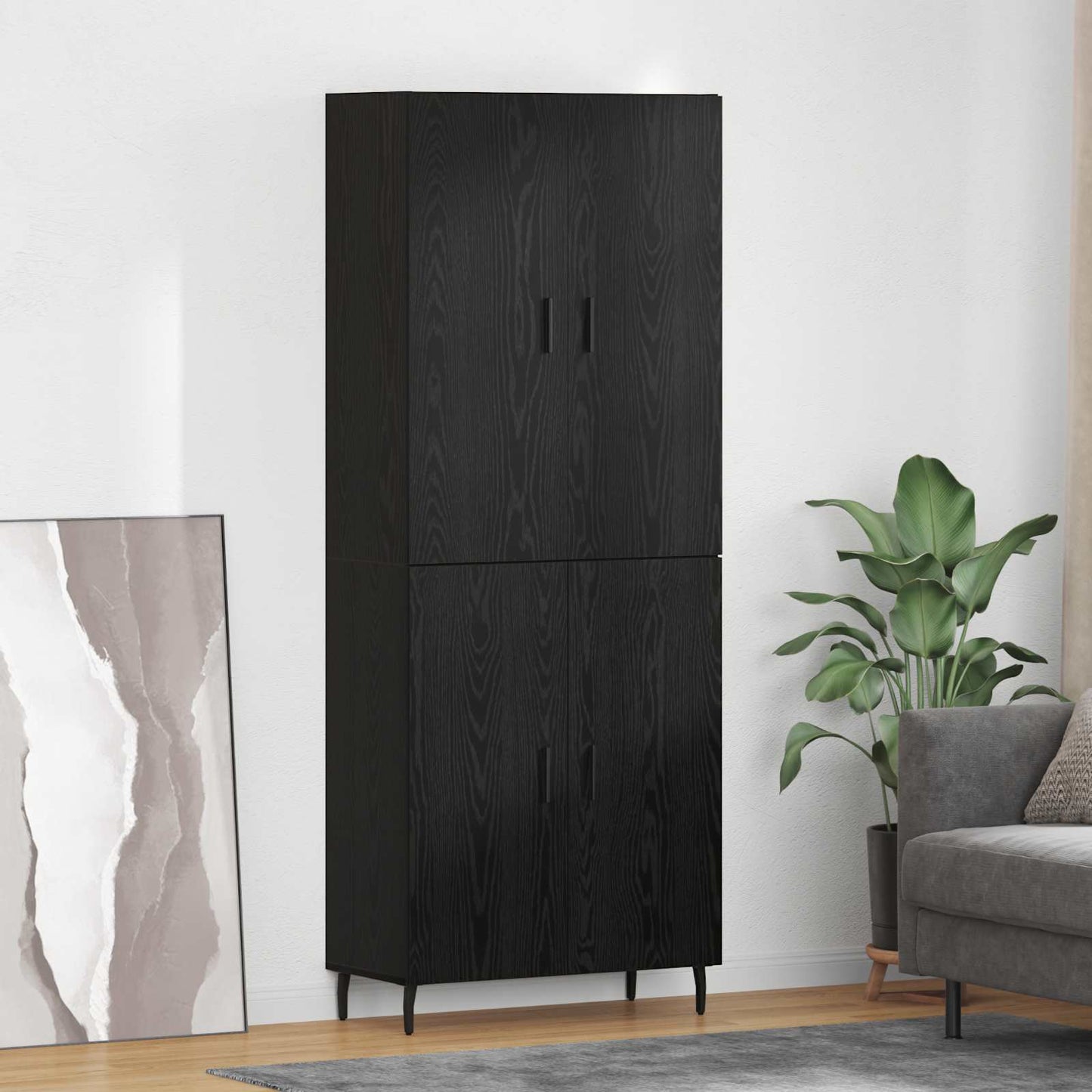 Magasfiú 2 pcs Musta tammi 69,5 x 34 x 180 cm Szerelt Fa
