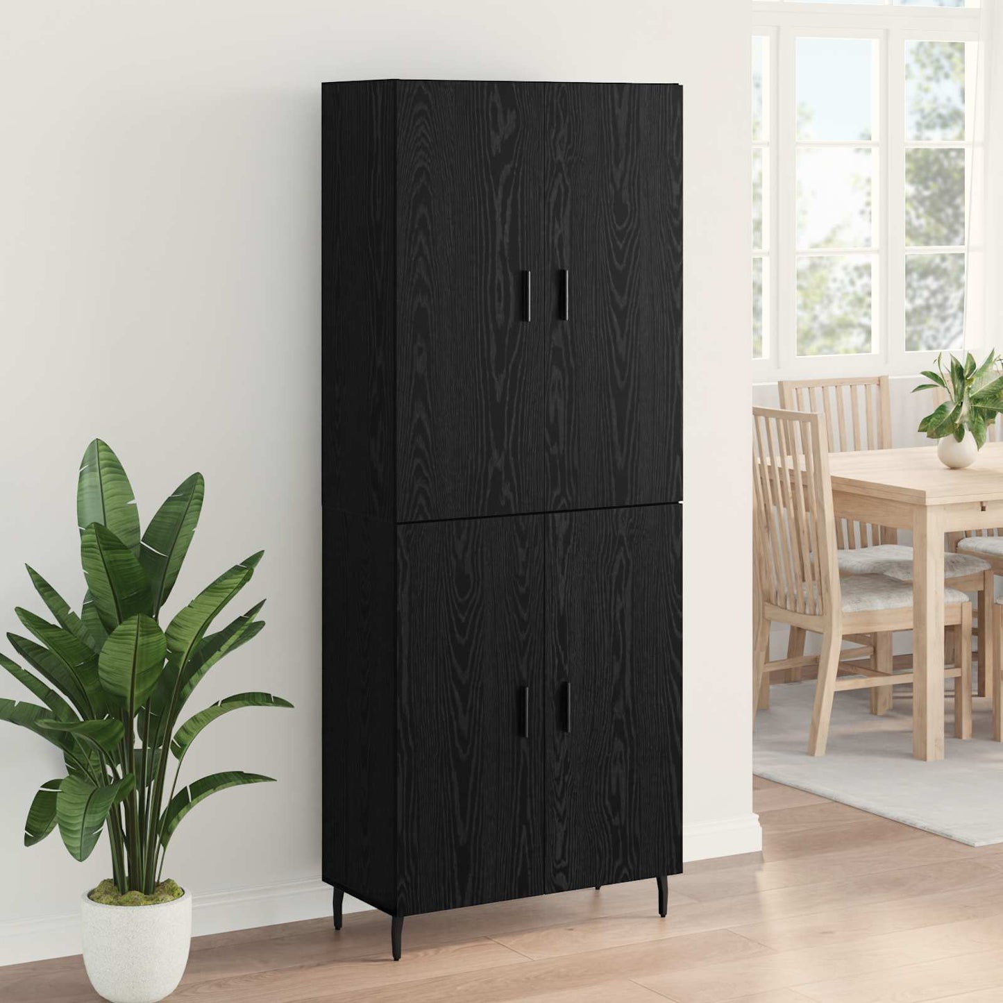 Magasfiú 2 pcs Musta tammi 69,5 x 34 x 180 cm Szerelt Fa