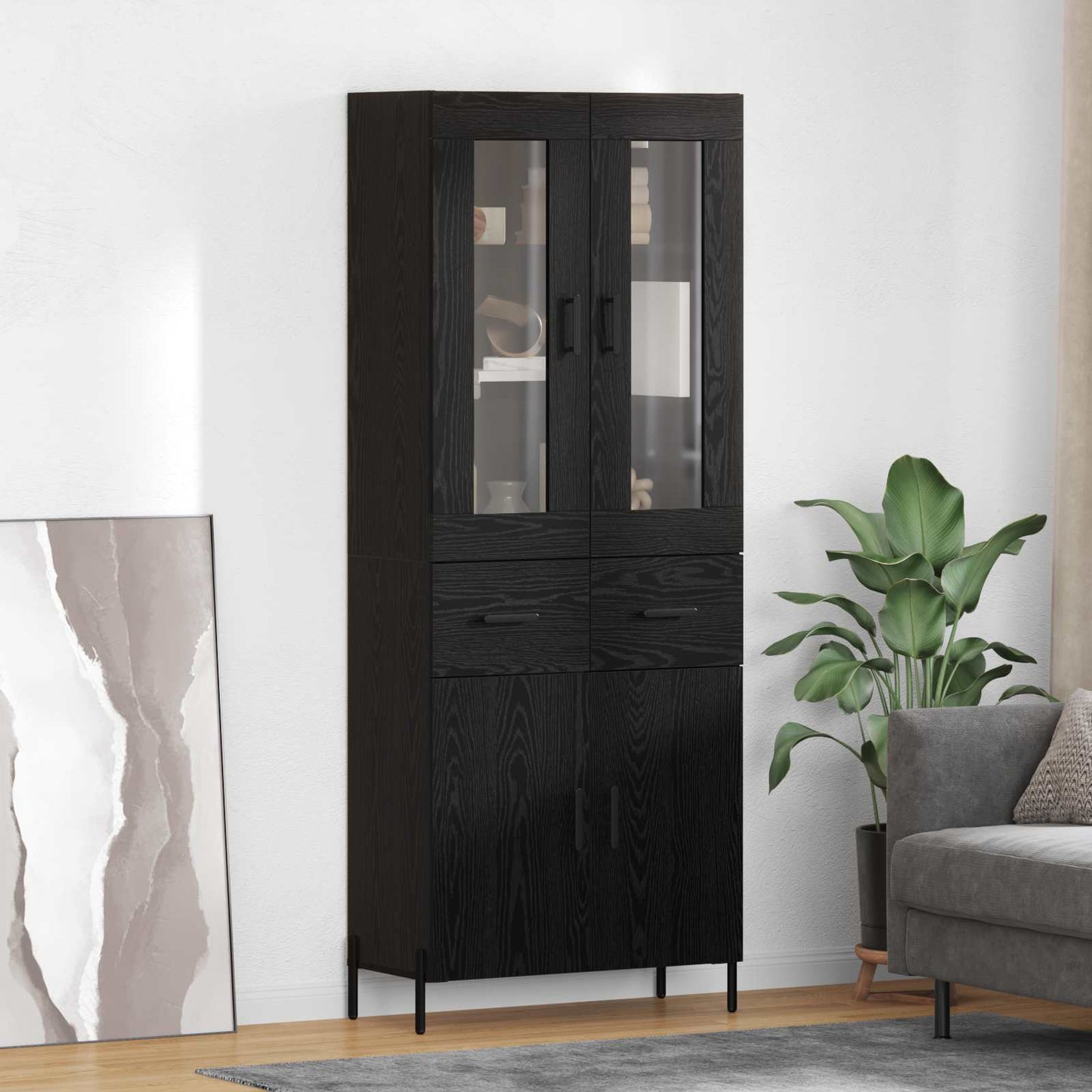 Magasfiú Fekete tölgy 69,5 x 34 x 180 cm Szerelt Fa