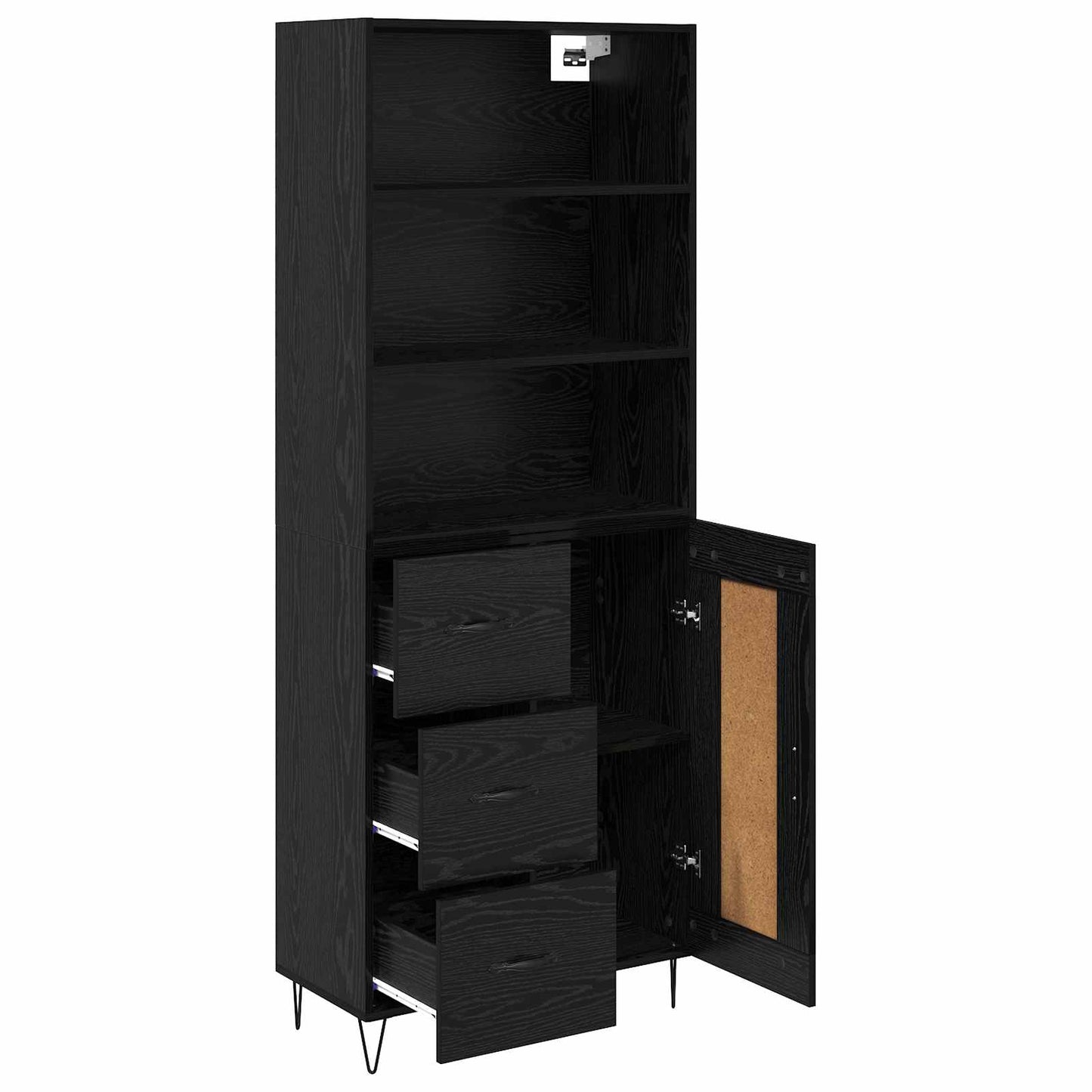 Magasfiú 2 pcs Fekete tölgy 69,5 x 34 x 180 cm