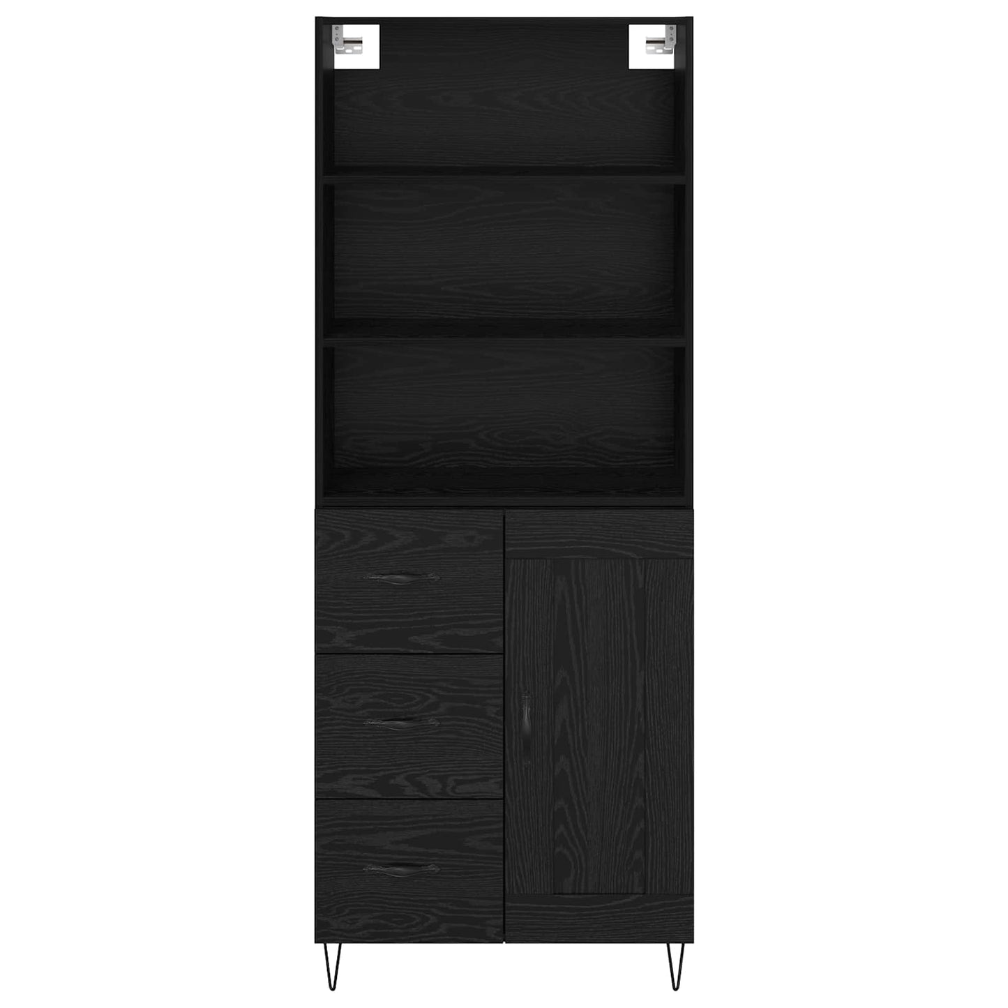Magasfiú 2 pcs Fekete tölgy 69,5 x 34 x 180 cm