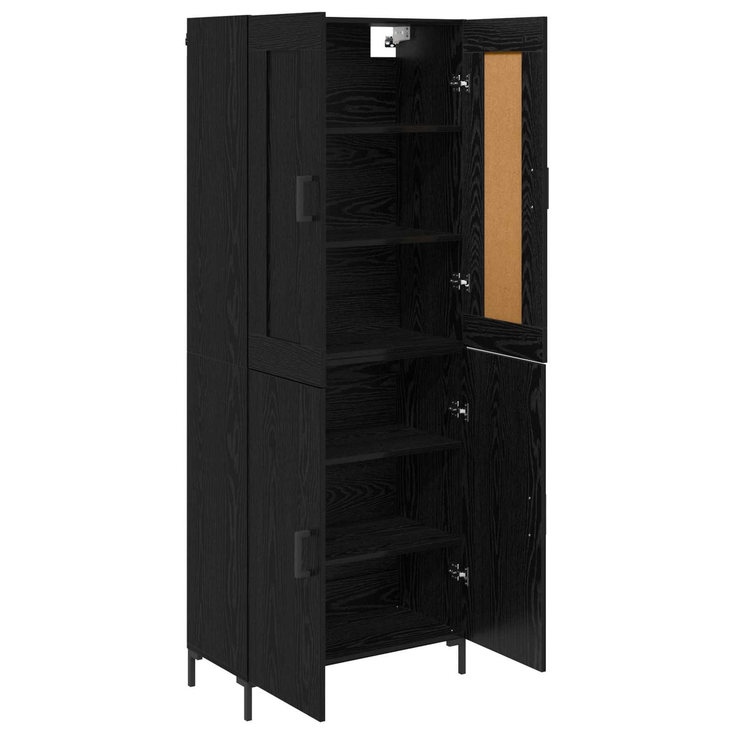 Magasfiú 2 pcs Fekete tölgy 69,5 x 34 x 180 cm Szerelt Fa