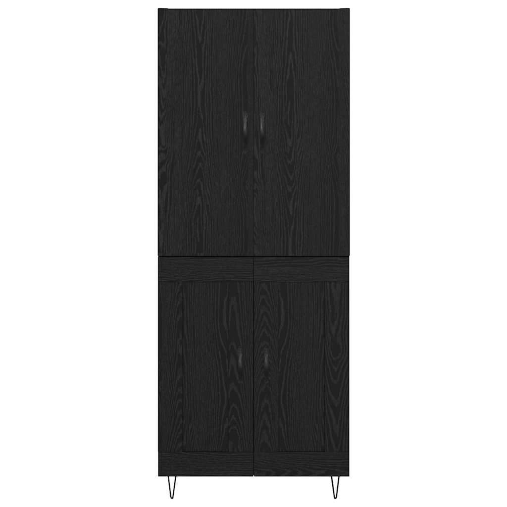 Magasfiú 2 pcs Fekete tölgy 69,5 x 34 x 180 cm Szerelt Fa