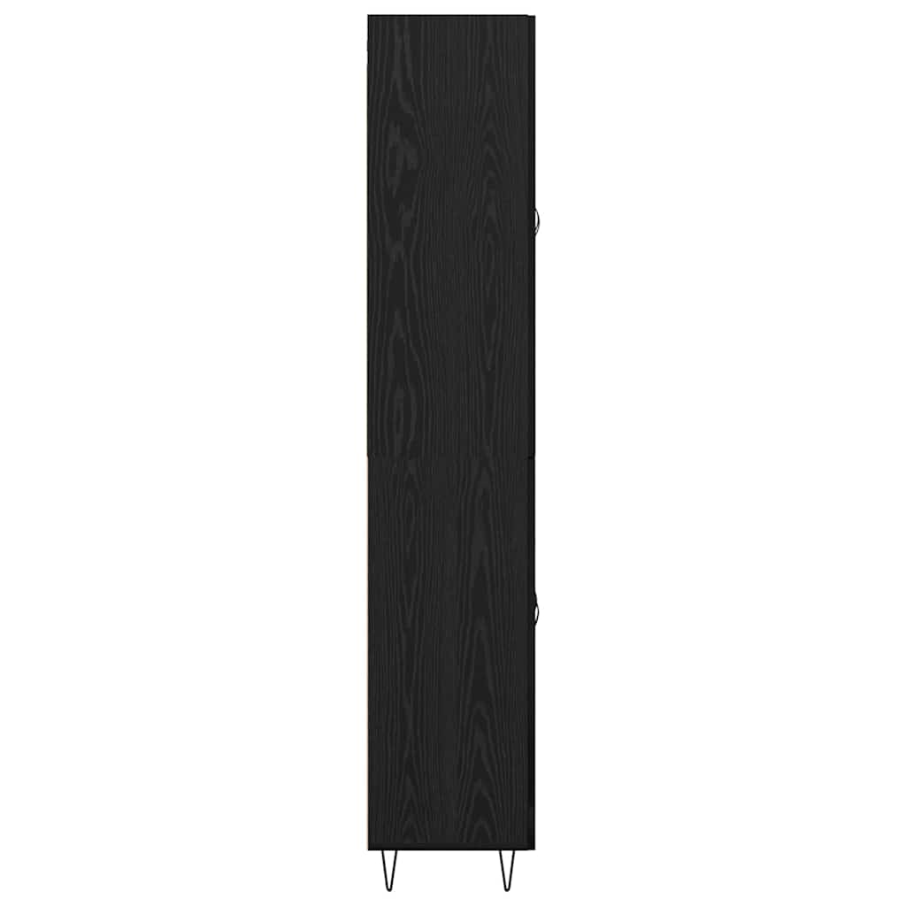 Magasfiú 2 pcs Fekete tölgy 69,5 x 34 x 180 cm Szerelt Fa