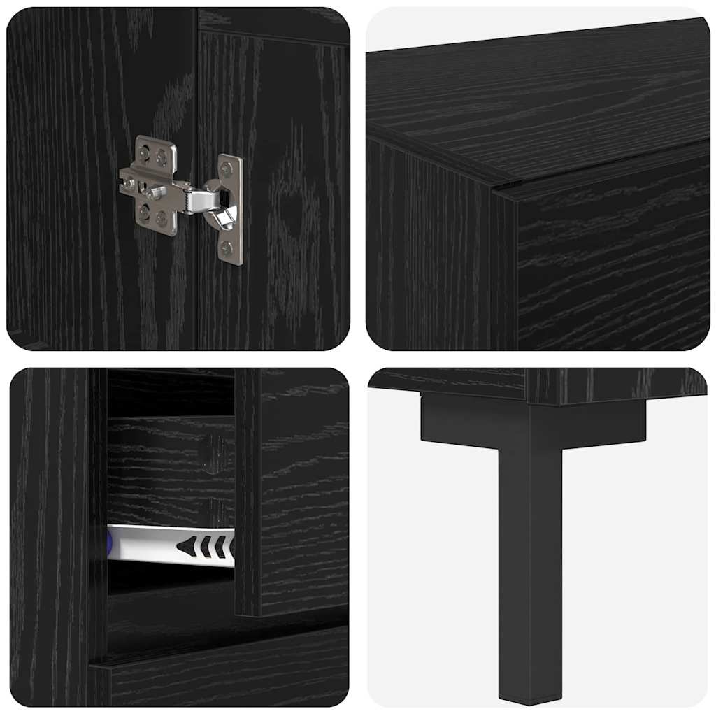 Magasfiú 2 pcs Fekete tölgy 69,5 x 34 x 180 cm Szerelt Fa
