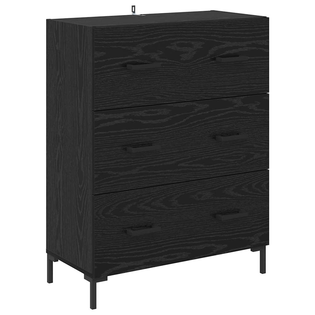 Magasfiú 2 pcs Fekete tölgy 69,5 x 34 x 180 cm Szerelt Fa