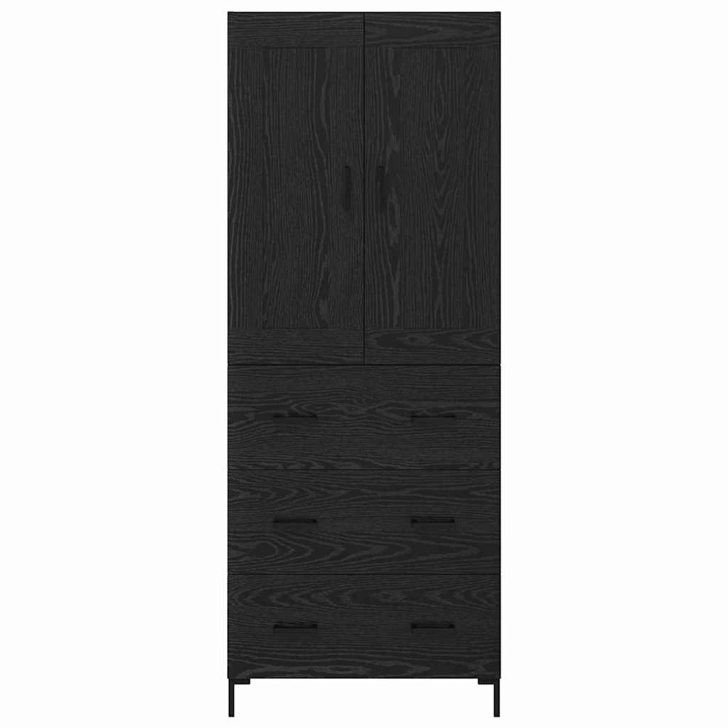 Magasfiú 2 pcs Fekete tölgy 69,5 x 34 x 180 cm Szerelt Fa