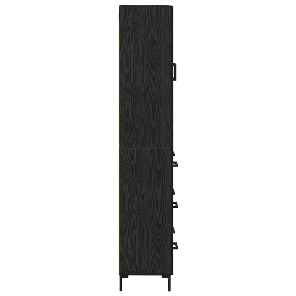 Magasfiú 2 pcs Fekete tölgy 69,5 x 34 x 180 cm Szerelt Fa