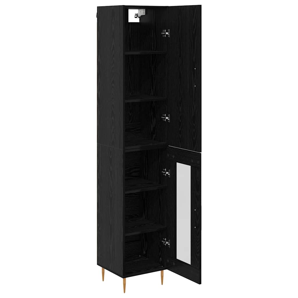 Magasfiú 2 pcs Fekete tölgy 34,5 x 34 x 180 cm Szerelt Fa