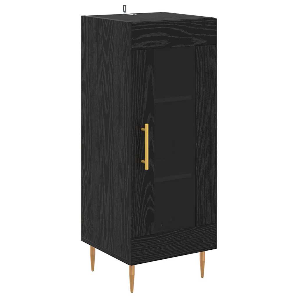 Magasfiú 2 pcs Fekete tölgy 34,5 x 34 x 180 cm Szerelt Fa