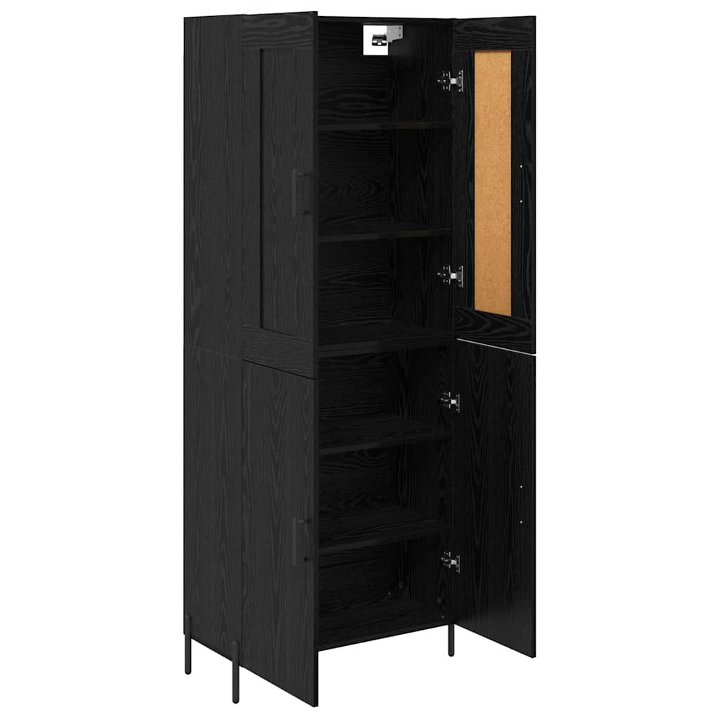 Magasfiú 2 pcs Fekete tölgy 69,5 x 34 x 180 cm Szerelt Fa