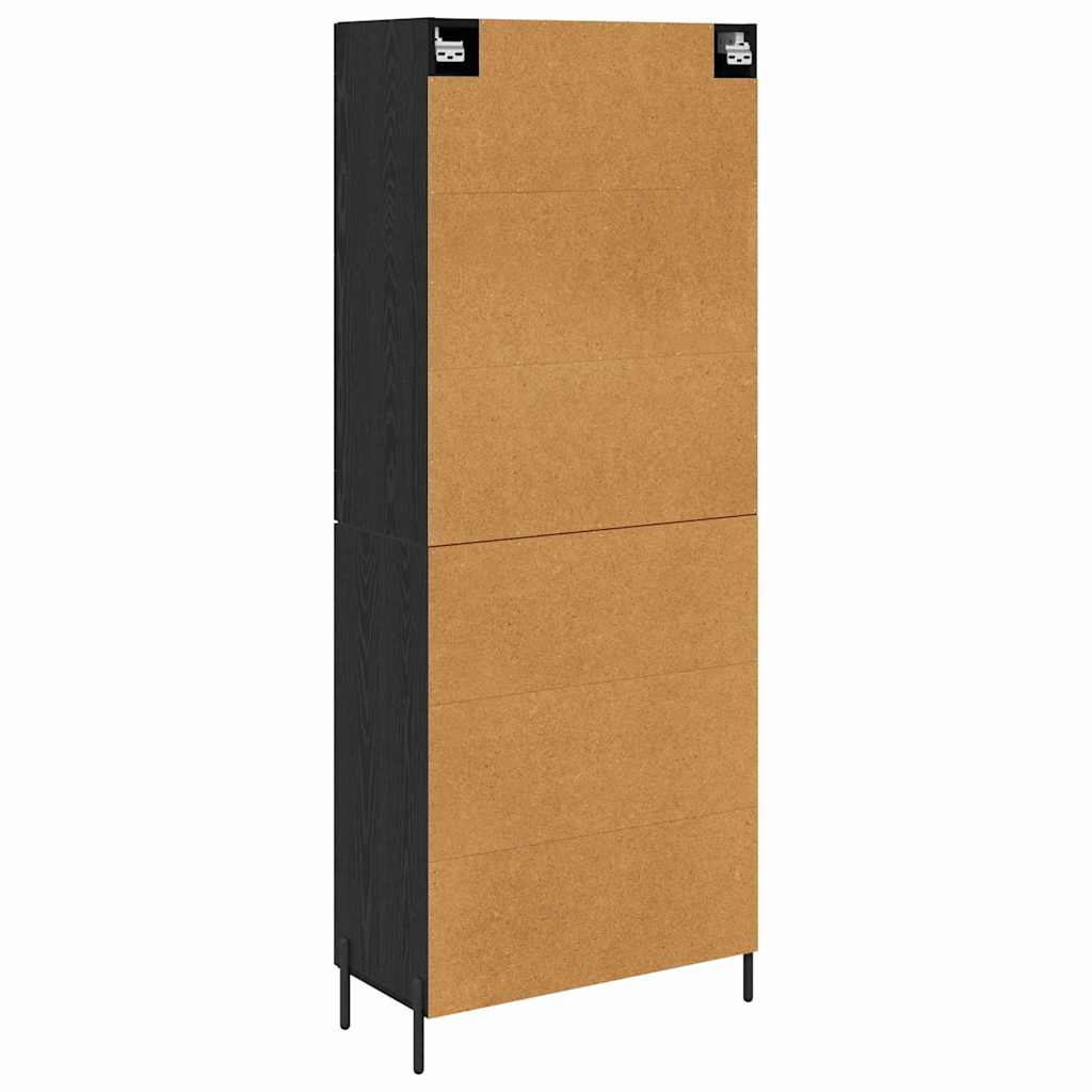 Magasfiú 2 pcs Fekete tölgy 69,5 x 34 x 180 cm Szerelt Fa