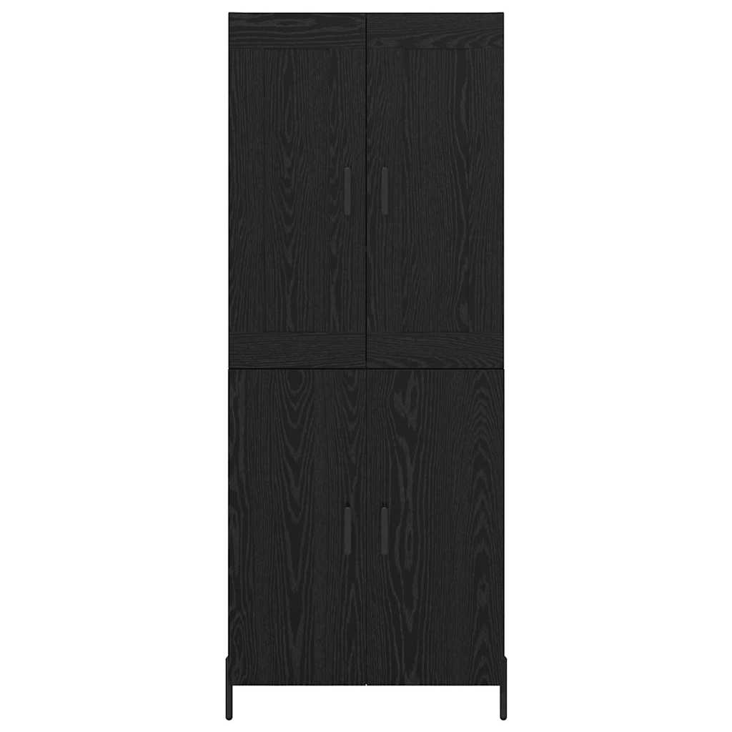 Magasfiú 2 pcs Fekete tölgy 69,5 x 34 x 180 cm Szerelt Fa