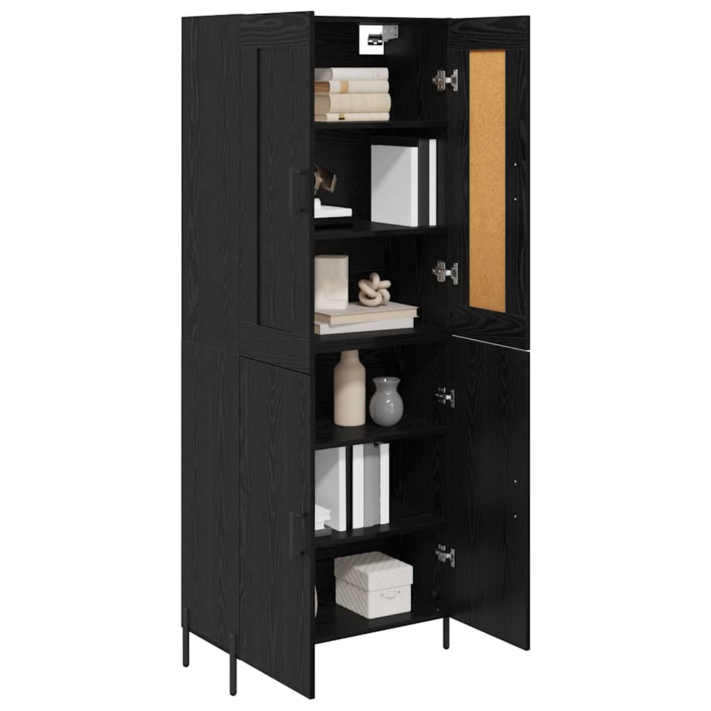 Magasfiú 2 pcs Fekete tölgy 69,5 x 34 x 180 cm Szerelt Fa