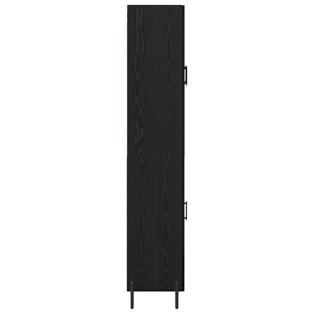 Magasfiú 2 pcs Fekete tölgy 69,5 x 34 x 180 cm Szerelt Fa