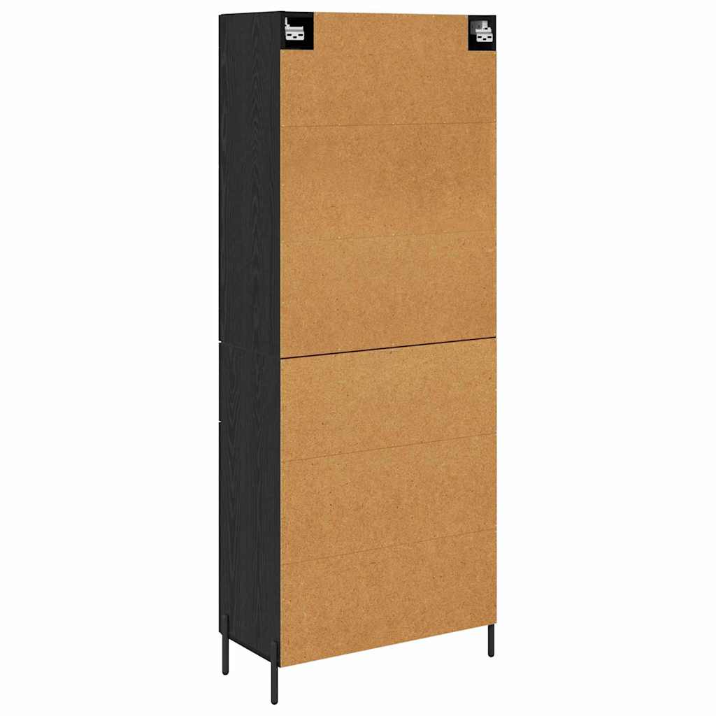 Magasfiú 2 pcs Fekete tölgy 69,5 x 34 x 180 cm Szerelt Fa