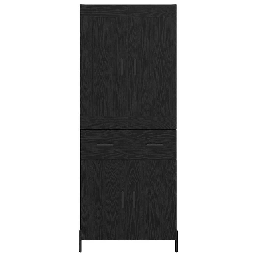 Magasfiú 2 pcs Fekete tölgy 69,5 x 34 x 180 cm Szerelt Fa