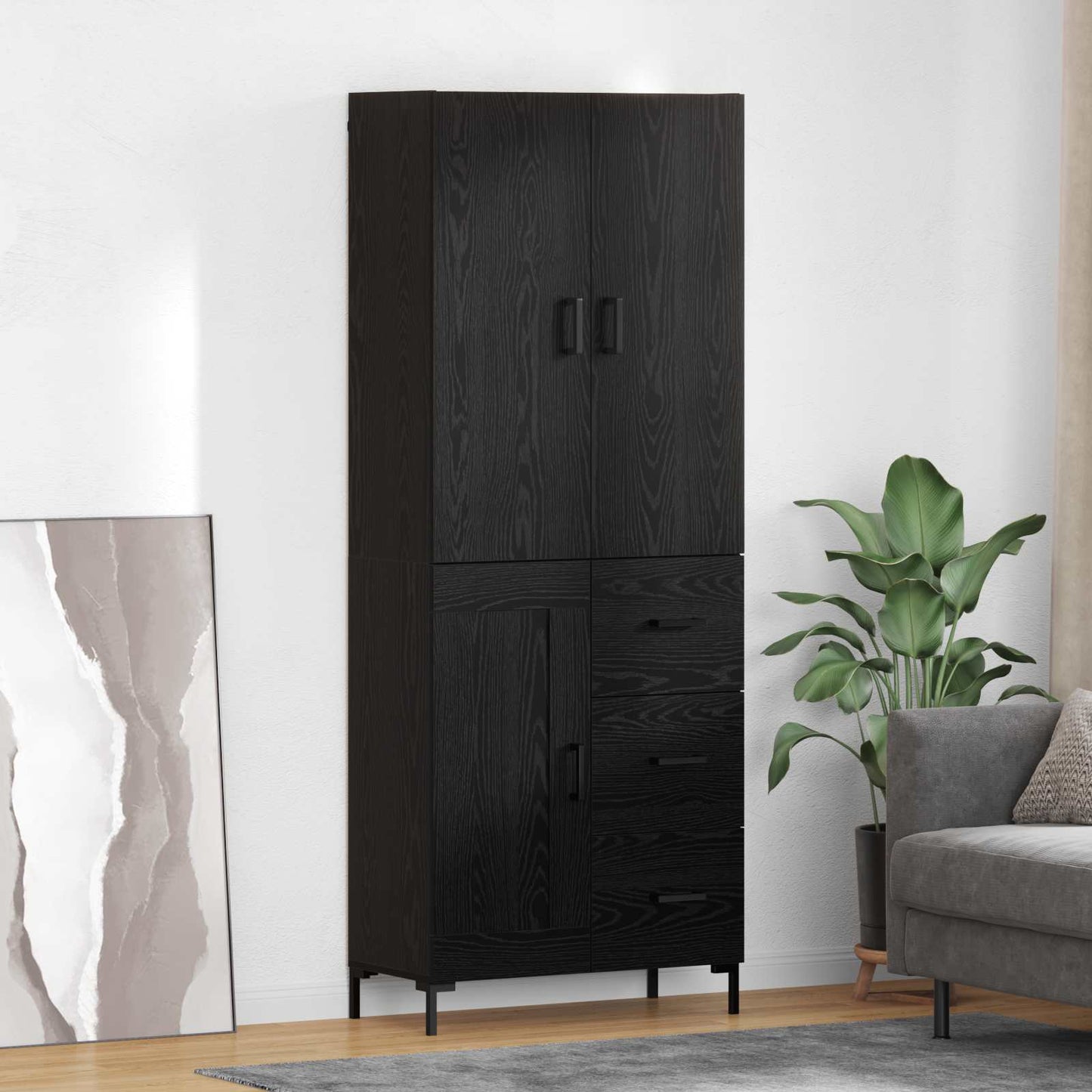 Magasfiú Fekete tölgy 69,5 x 34 x 180 cm Szerelt Fa