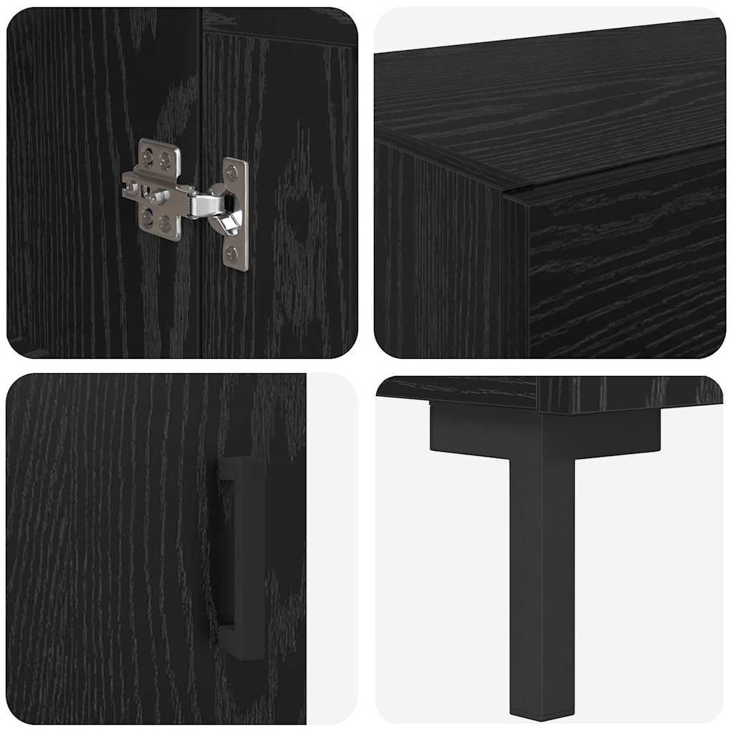 Magasfiú 2 pcs Fekete tölgy 69,5 x 34 x 180 cm Szerelt Fa