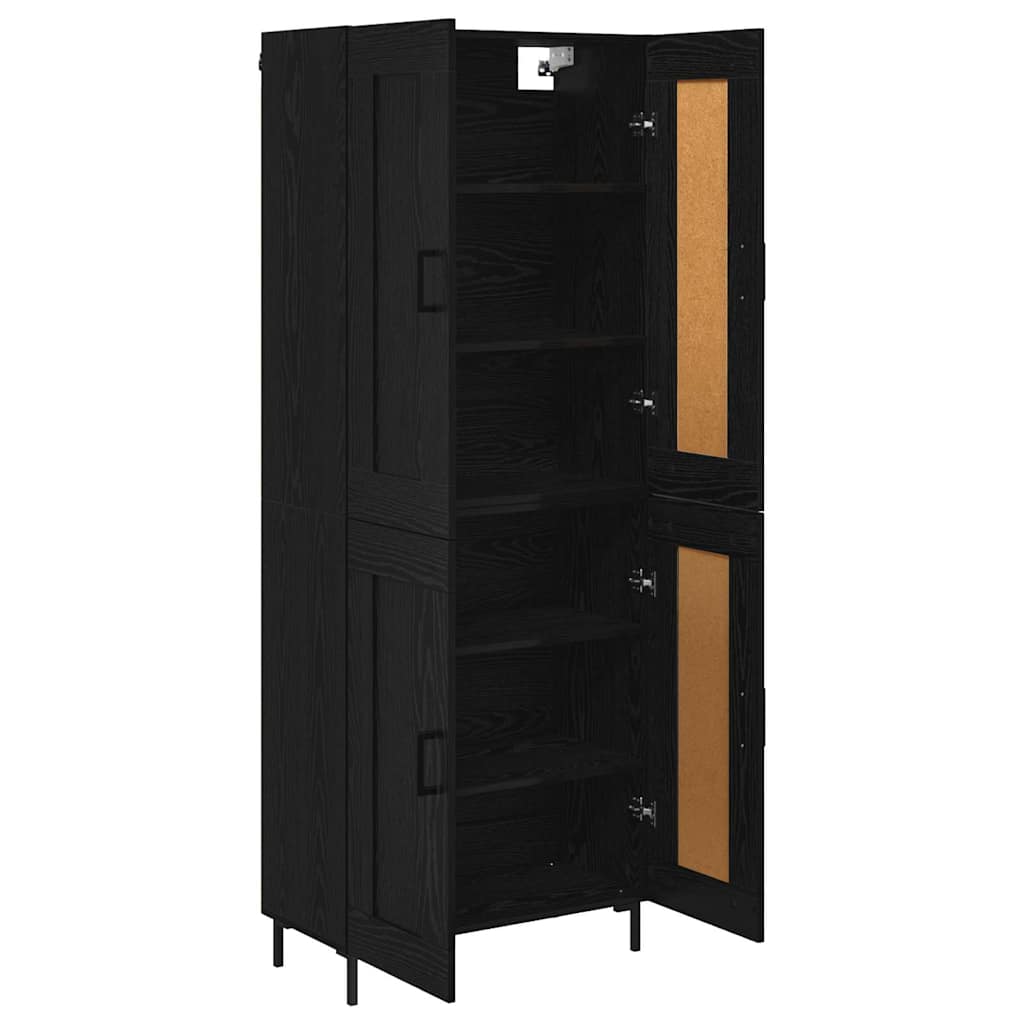 Magasfiú 2 pcs Fekete tölgy 69,5 x 34 x 180 cm Szerelt Fa